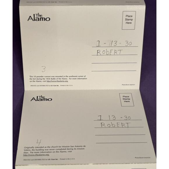 The Alamo (6) Detachable Postcard Set “Remember the Alamo!” - Picture 6 of 7